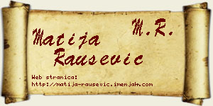 Matija Raušević vizit kartica